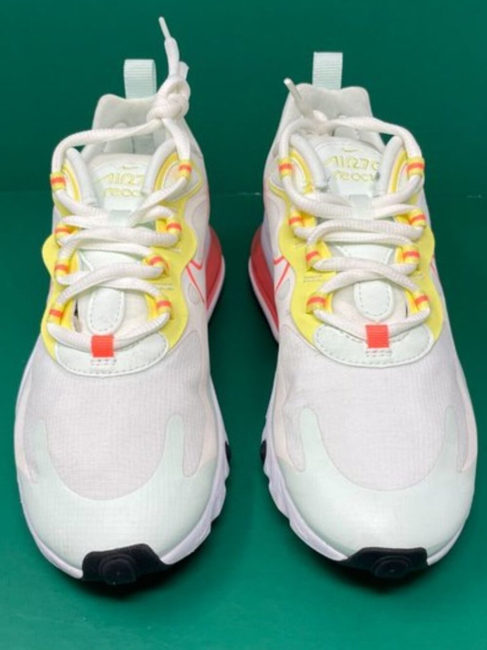 Nike Air Max 270 React sneakers in pale ivory/barely green